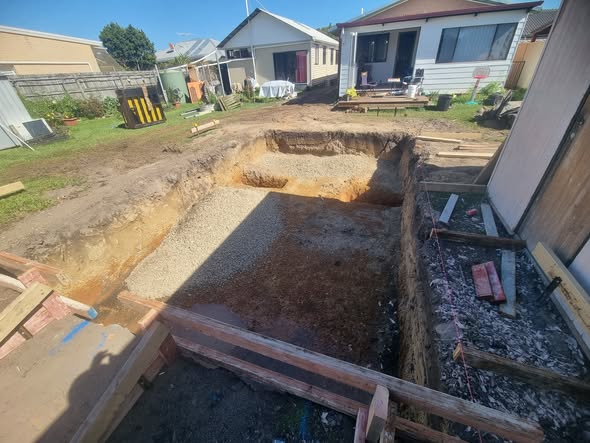 Excavated area on a residential MJF project